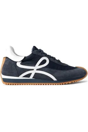 Loewe Flow Runner Leather-Trimmed Suede and Nylon Sneakers