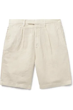 Boglioli Straight-Leg Pleated Linen Shorts