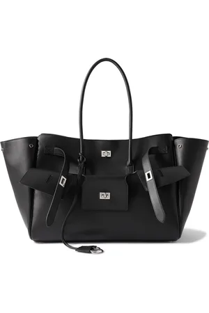 Balenciaga Bel Air Logo-Debossed Leather Tote Bag
