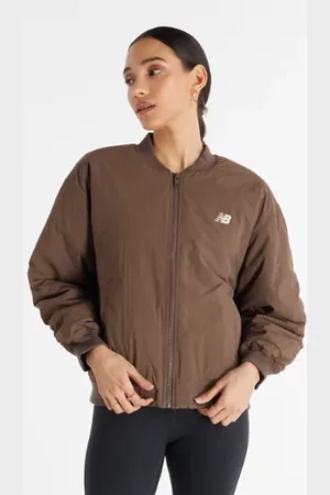 New Balance Mulheres Graphic Woven Bomber Jacket em , Tamanho L