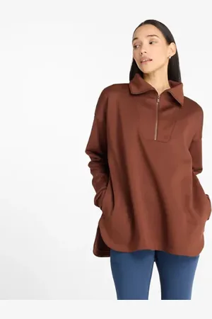 New Balance Mulheres Tech Knit Oversized Half Zip em , Poly Knit, Tamanho L