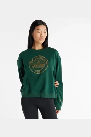 New Balance Mulheres Athletics French Terry Crest Crew em , Cotton, Tamanho L