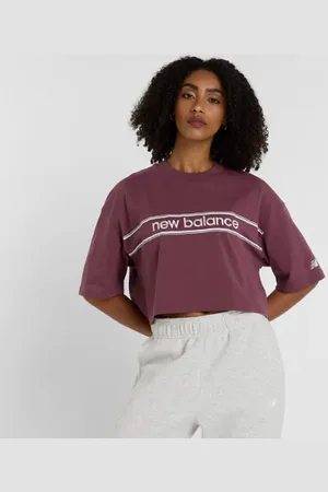 New Balance Mulheres Athletics Linear Logo T-Shirt em , Cotton