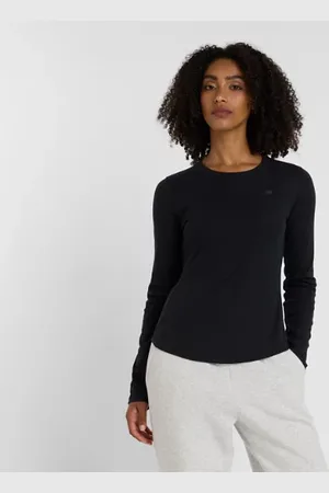 New Balance Mulheres Micro-Rib Long Sleeve em , Cotton Jersey