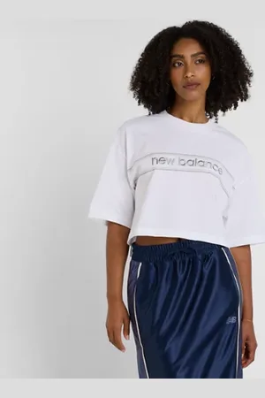 New Balance Mulheres Athletics Linear Logo T-Shirt em , Tamanho L