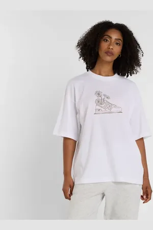 New Balance Mulheres Oversized Flower T-Shirt em , Tamanho L