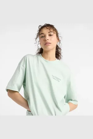 New Balance Mulheres Linear Graphic Oversized T-Shirt em , Tamanho L