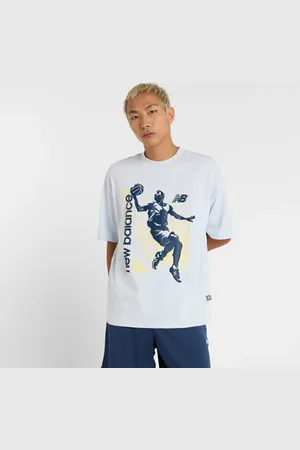 New Balance Homens Hoops Graphic Vintage T-Shirt em , Tamanho L