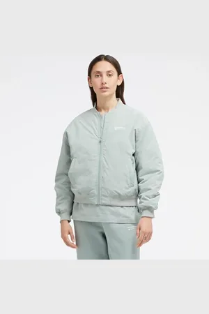 New Balance Mulheres Linear Heritage Woven Bomber Jacket em , Polywoven