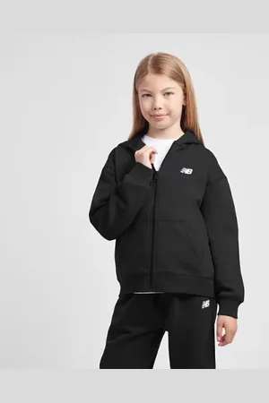 New Balance Meninas BB Small Logo Full Zip Hoodie em , Tamanho 7-8Y