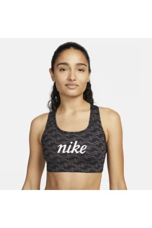 Nike Mulher Soutiens de Desporto - Sutiã de desporto com estampado integral sem almofadas de suporte médio Swoosh Icon Clash para mulher