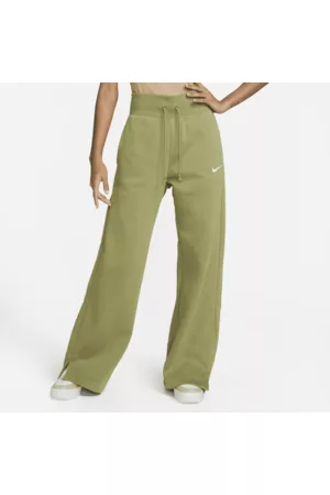 Nike Mulher Calças Cintura Subida - Calças de fato de treino de cintura subida e pernas largas Sportswear Phoenix Fleece para mulher