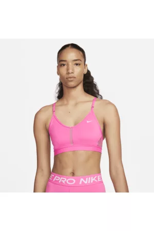 Nike Mulher Soutiens Com Enchimento - Sutiã de desporto almofadado de suporte ligeiro com decote em V Indy para mulher