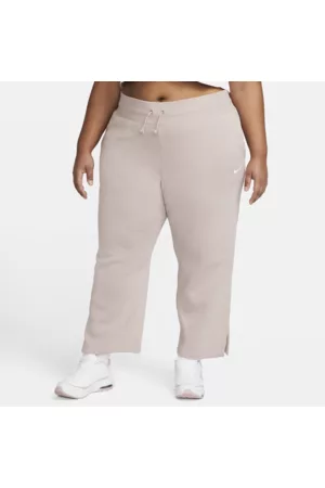 Nike Calças de fato de treino com pernas largas e cintura subida Sportswear Phoenix Fleece para mulher (tamanhos grandes)