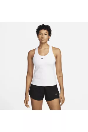 Nike Camisola sem mangas com sutiã de desporto almofadado de suporte médio Swoosh para mulher