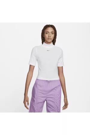 Nike Mulher T-shirts desportivas - Camisola canelada com gola junto ao pescoço e manga curta Sportswear Essentials para mulher