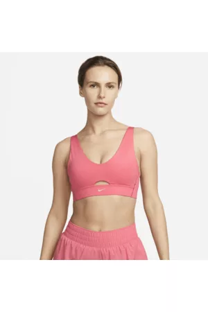 Nike Mulher Soutiens Com Enchimento - Sutiã de desporto almofadado de suporte médio Indy Plunge Cutout para mulher
