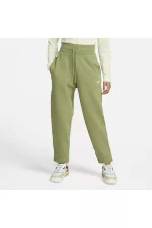 Nike Mulher Calças Cintura Subida - Calças de fato de treino delineadas de cintura subida Sportswear Phoenix Fleece para mulher