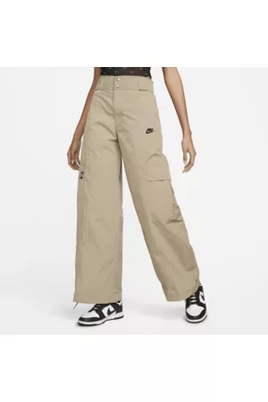 Nike Mulher Calças Cintura Subida - Calças entrançadas e folgadas de cintura subida Sportswear para mulher