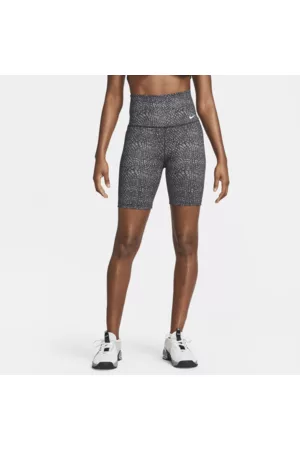 Nike Mulher Calções desportivos - Calções tipo ciclista de 18 cm de cintura subida estampados One para mulher