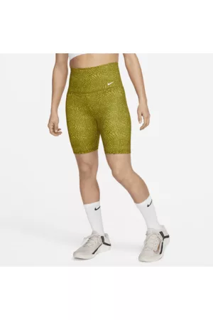 Nike Mulher Calções desportivos - Calções tipo ciclista de 18 cm de cintura subida estampados One para mulher