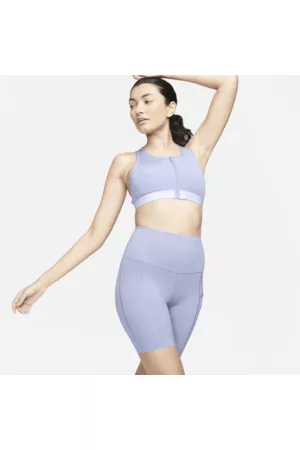 Nike Mulher Calções de ciclista - Calções tipo ciclista de cintura subida e suporte firme de 20 cm com bolsos Go para mulher