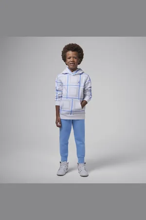 Jordan Conjunto de 2 peças com hoodie pullover de lã cardada Holiday Brooklyn Essentials para criança