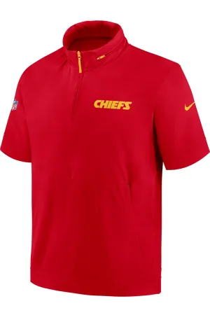 Nike Casaco de manga curta com capuz e fecho até meio NFL Kansas City Chiefs Sideline Coach para homem