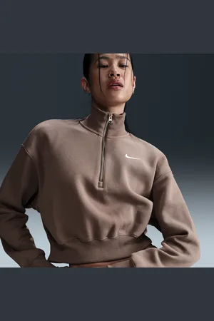 Nike Sweatshirt recortada com fecho até meio Sportswear Phoenix Fleece para mulher
