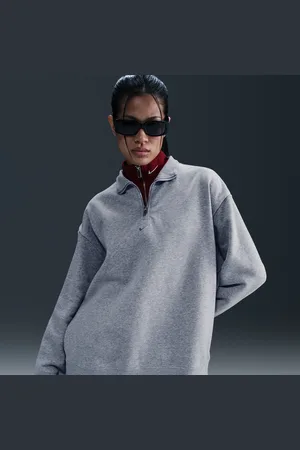 Nike Camisola de lã cardada com fecho a 1/4 Sportswear para mulher