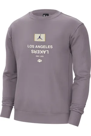 Jordan Sweatshirt de gola redonda em lã cardada NBA Los Angeles Lakers Courtside para homem