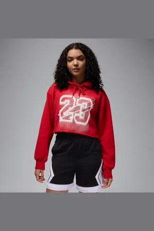 Jordan Hoodie recortado forrado a cetim Flight Fleece para mulher