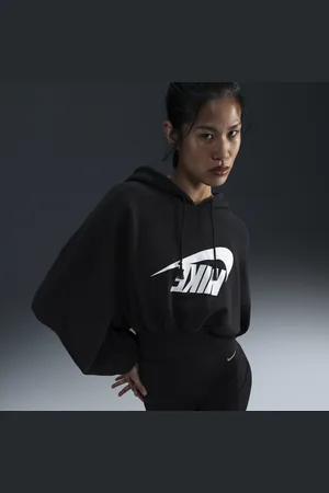 Nike Hoodie pullover em tecido moletão recortado e folgado Sportswear para mulher