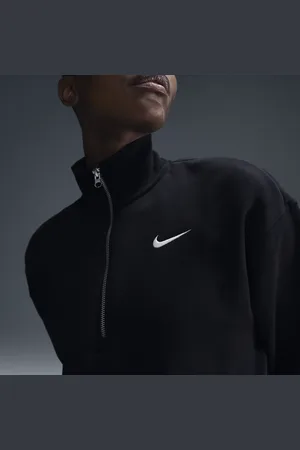 Nike Sweatshirt recortada com fecho a 1/4 Sportswear Phoenix Fleece para mulher