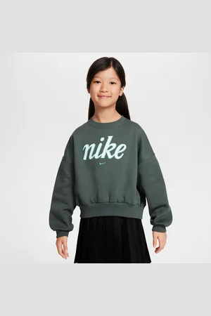 Nike Sweatshirt de gola redonda com corte a direito Sportswear Club Fleece para rapariga