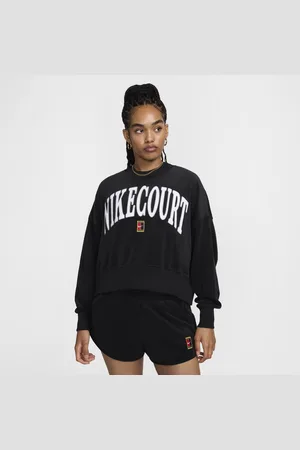 Nike Sweatshirt de ténis extremamente folgada com gola redonda e grafismo Court Heritage para mulher