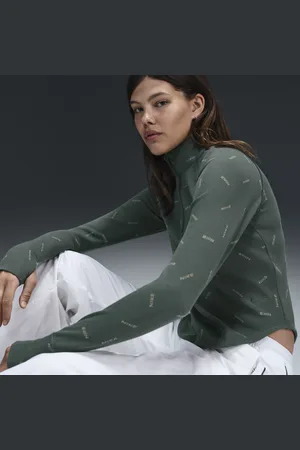 Nike Camisola com fecho até meio de manga comprida com corte estreito e logótipo Sportswear Collection para mulher
