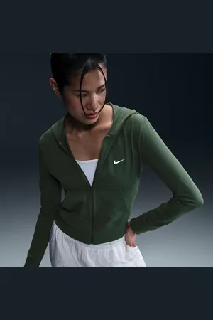 Nike Camisola de manga comprida com fecho completo e capuz Sportswear para mulher