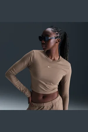Nike Camisola recortada de manga comprida com corte estreito Sportswear Chill Knit para mulher
