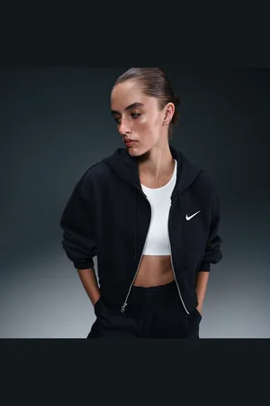 Nike Hoodie folgado recortado com fecho completo Sportswear Phoenix Fleece para mulher
