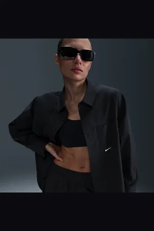 Nike Camisola de manga comprida folgada com botões Sportswear Chill Poplin para mulher