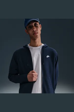 Nike Hoodie em tecido moletão com fecho completo Club para homem
