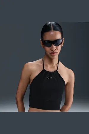 Nike Camisola recortada e de corte estreito com gola estilo halter em tecido moletão Sportswear Chill Terry para mulher