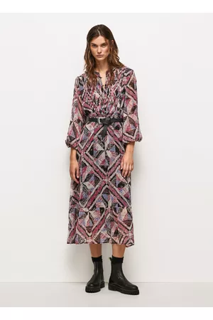 Pepe Jeans Vestidos Midi - Vestido midi com detalhes paisley