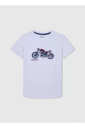 Pepe Jeans Infantil T-shirts & Manga Curta - T-shirt com moto estampada