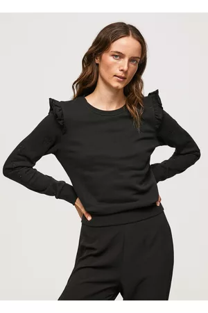 Pepe Jeans Camisolas sem capuz - Sweatshirt de algodão com folhos