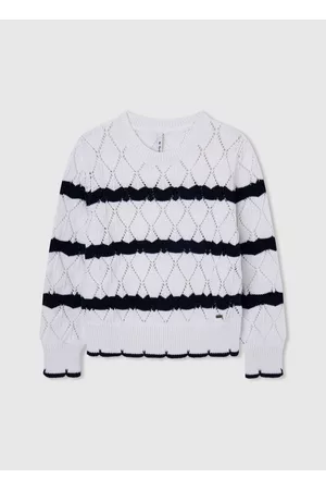 Pepe Jeans Menina Sweatshirts - Sweater rendilhada padrão às riscas
