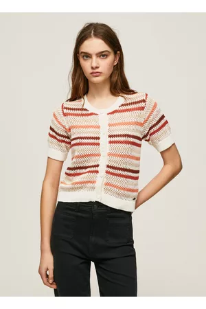 Pepe Jeans Mulher Casacos de Malha - Cardigan padrão às riscas