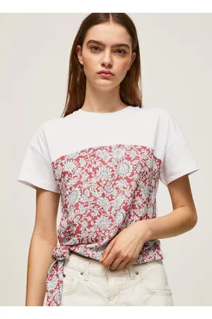 Pepe Jeans Mulher T-shirts & Manga Curta - T-shirt algodão padrão floral