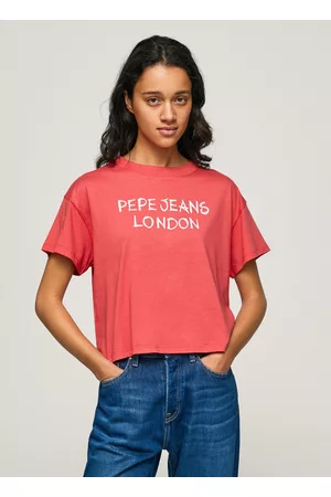 Pepe Jeans Mulher T-shirts & Manga Curta - T-shirt com logo estampado